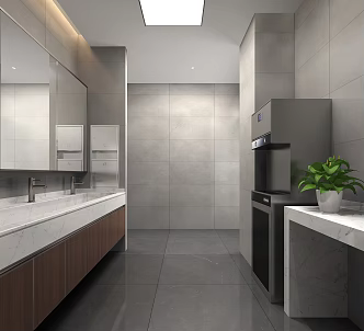 Public Toilet Shower Toilet 3d model