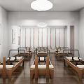 Yoga Studio Interior With Swings Mats And Decor 3d model