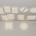 Modern Ceiling Lights With Square And Round Shapes For Home Interior Lighting Design 3d model