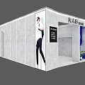 Contemporary Clothing Store Exterior With Mannequin Display And Interior Clothing Racks Plus Decorative Plants