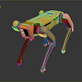 Yellow Four Legged Robotic Equipment With Mechanical Legs And Sturdy Industrial Build