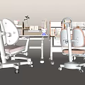 Kids Study Desk in Pink and White with Chair Bookshelf and Hello Kitty Decor