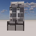 Modern Multi Story Detached Villa Exterior With Large Windows And Garage