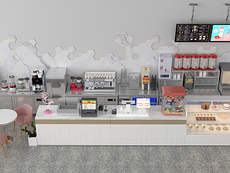 Modern Milk Tea Shop Equipment Dessert Shop Milk Tea Shop Equipment 3d model