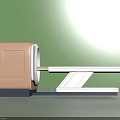 Modern Medical Imaging Scanner With Brown White Casing And Sliding Examination Table