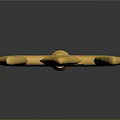 Golden Trident Weapon With Decorative Design And Shiny Metal Finish
