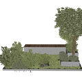 Modern Wooden Landscape Seat Design With Lush Greenery And Surrounding Trees
