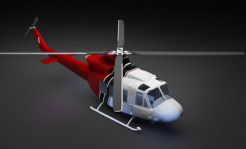 Modern Helicopter Red Dragonfly Helicopter 3d model