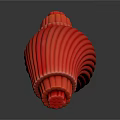 Red Curved Tubular Medical Device With Parallel Stripes And Flexible Structure