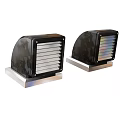 Modern Black Metal Air Conditioner Air Outlet With Grille Design And Base Stand