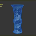 Blue and White Vase Showcasing Detailed Plant Motifs and Classic Art Design