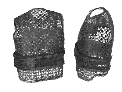 Black Mesh Knee Support Clothing With Adjustable Straps For Sports Protection 3d model