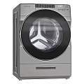 Modern Front Load Washing Machines In Silver And White With Sleek Design