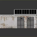 Single Family House with Solar Panels on Roof and Rusted Exterior Walls in Unfinished Construction