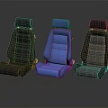 Three Car Seats Featuring Black Blue And Black Colors With Different Material Textures