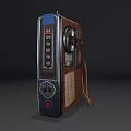 Vintage Radio With Brown Casing Knob Buttons Antenna And Small Note