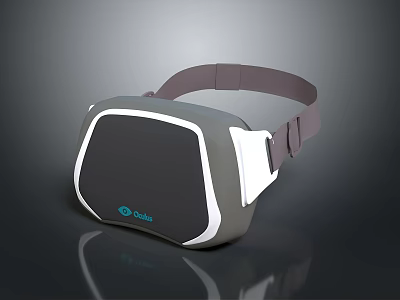Modern Reception Desk With Dodo VR Headset And Sleek Gray White Design 3d model