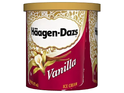 Elegant Vanilla Flower Design on Haagen Dazs Vanilla Ice Cream Container 3d model