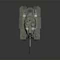 Green Armored Military Tank With Long Cannon And Tracked Wheels Design