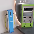 Blue And Green Minotli EV Charging Stations With Clean Screen And Multiple Ports