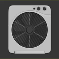 Modern White Table Fan With Black Blades And Control Knobs For Home Use 3d model