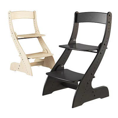 Modern Light Wood And Black Leisure Chair With Ladder Style Step Design Structure 3d model