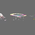 Various Artistic Hanging Pendants With Colorful Circular Hoops And Small Decorative Pieces