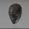 Handcrafted Wooden Ethnic Clothing Mask With Traditional Facial Patterns And Designs