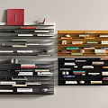 Colorful Multi Layer Wall Mounted Storage Shelves With Organized Books And Decorative Items