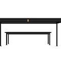 Modern Black Dining Table And Bench Set For Home Dining Area