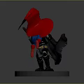 Batman Superman Action Statue In Battle Pose With Blue Costume Red Cape Black Armor