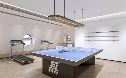 Table Tennis Room Table Tennis Table Recreation Room 3d model