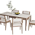 Nordic Dining Table and Chair Combination 3d model