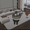 Modern Living Room Sofa Coffee Table Set With Leather Chair Decorative Pillows And Area Rug