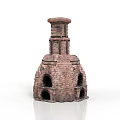 Brick Tower Structure With Dome Top And Multi layered Arched Openings 3d model