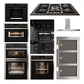 Essential Modern Kitchen Appliances Including Oven Gas Stove Range Hood And Sterilizer Cabinet