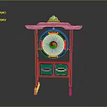 Traditional Weapon Target With Red Frame Colorful Circular Design And Green Panels