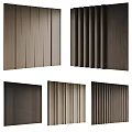 Wooden Textured Background Wall Panels With Vertical Slats And Various Neutral Tones