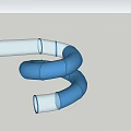 Colorful Blue Curved Tube Playground Slide with Transparent Sections for Kids Fun