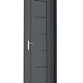 Modern Black Interior Hinged Door With Sleek Design And Silver Handle 3d model