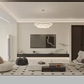 Soft Cream Tone Modern Open Plan Living And Dining Room Cozy Home Interior Design