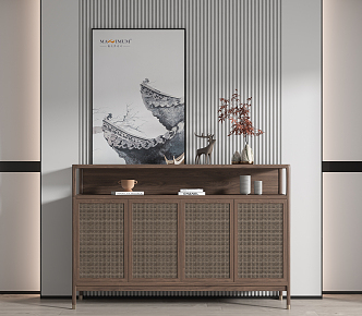 New Chinese-style Entrance Cabinet 3d model