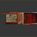 Red Accordion Musical Instrument With Wooden Body Bellows And Keys