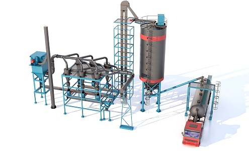 Production equipment Industrial equipment Cement plant 3d model