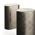 Elegant Modern Cylindrical Side Tables With Textured Metallic Finish And Three Pieces