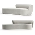 Modern Light Colored Sectional Sofa With Curved Shape And Upholstered Fabric Design 3d model