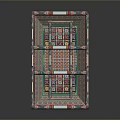 Traditional Colorful Decorative Structure With Intricate Patterns And Symmetric Design