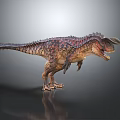 Fierce Dinosaur With Spiked Frill Scaly Skin And Colorful Patterns Standing On Dark Surface