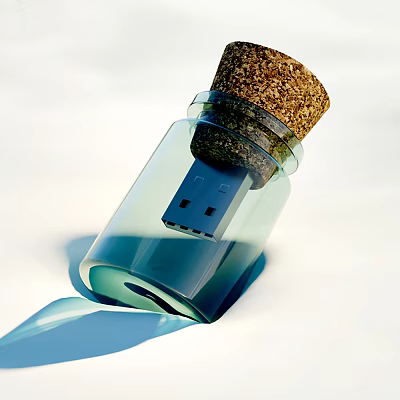 Modern U Disk Glassware Memory Card 3d model