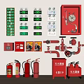 Essential Fire Safety Equipment Collection Including Extinguishers Hydrants Cabinets And Emergency Lights